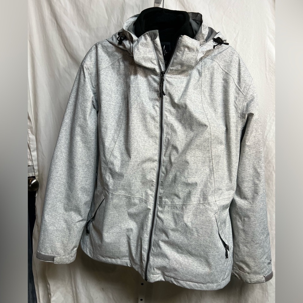Pulse Winter Ski Jacket Women Xl Waterproof Windproof Vented Hooded Gray